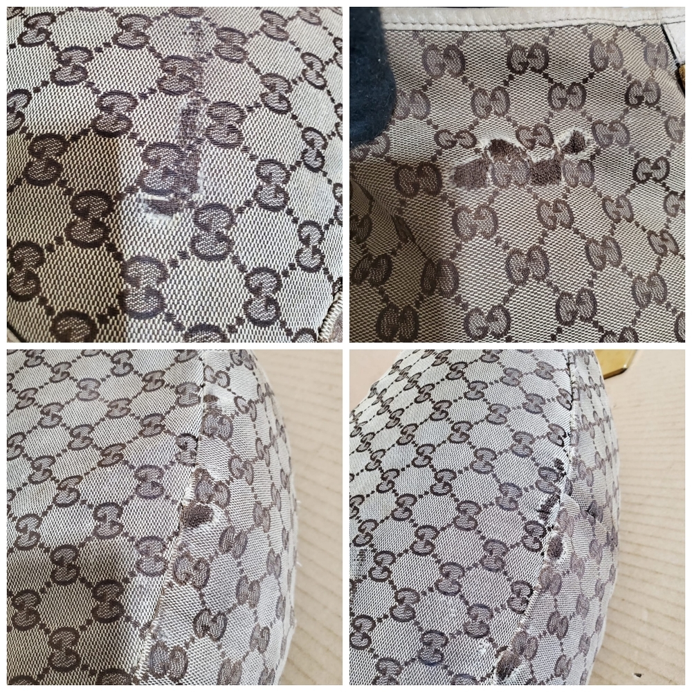 GUCCI Monogram Medium Abbey Shoulder Bag Off White - Picture 9 of 11